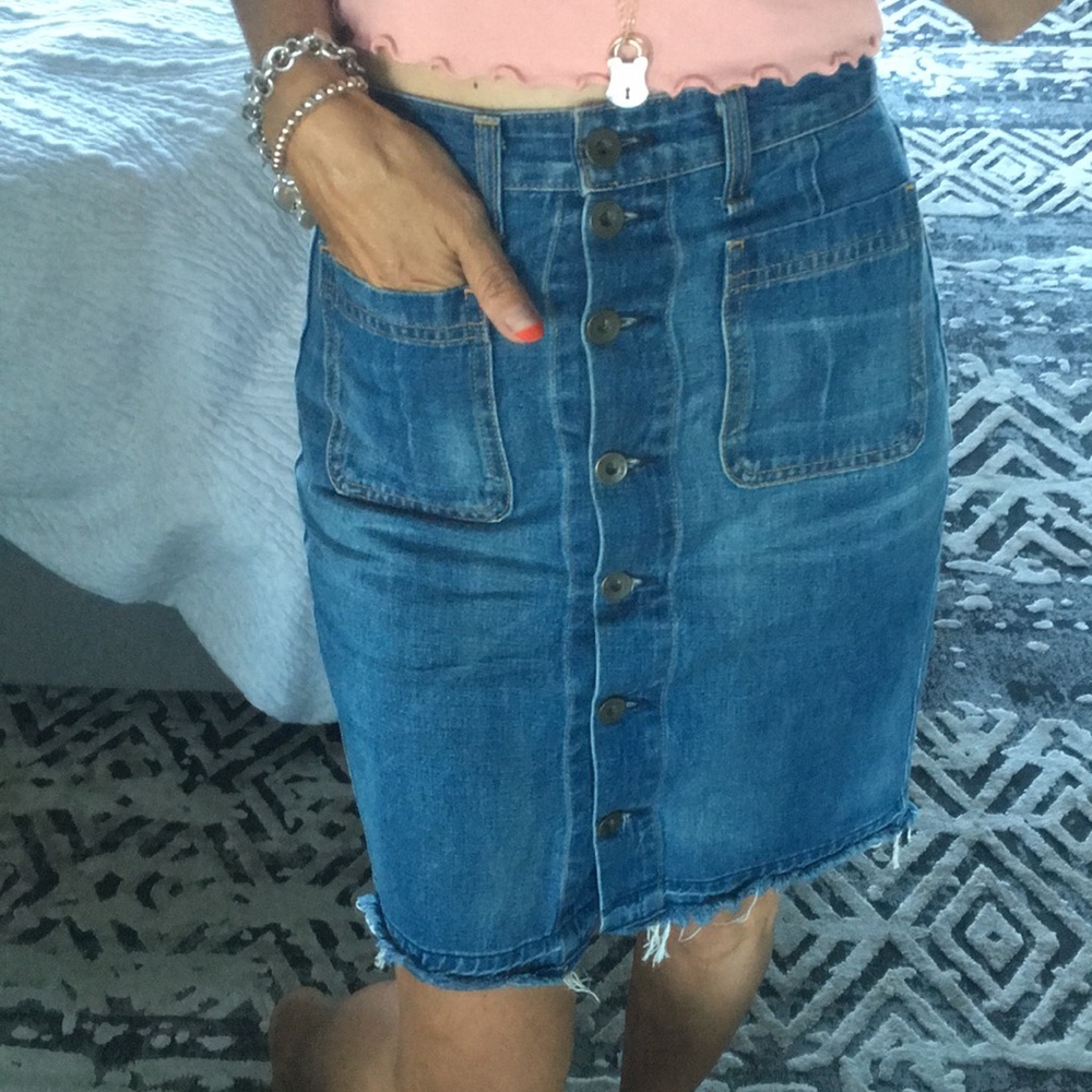 Rag and bone denim high waist skirt